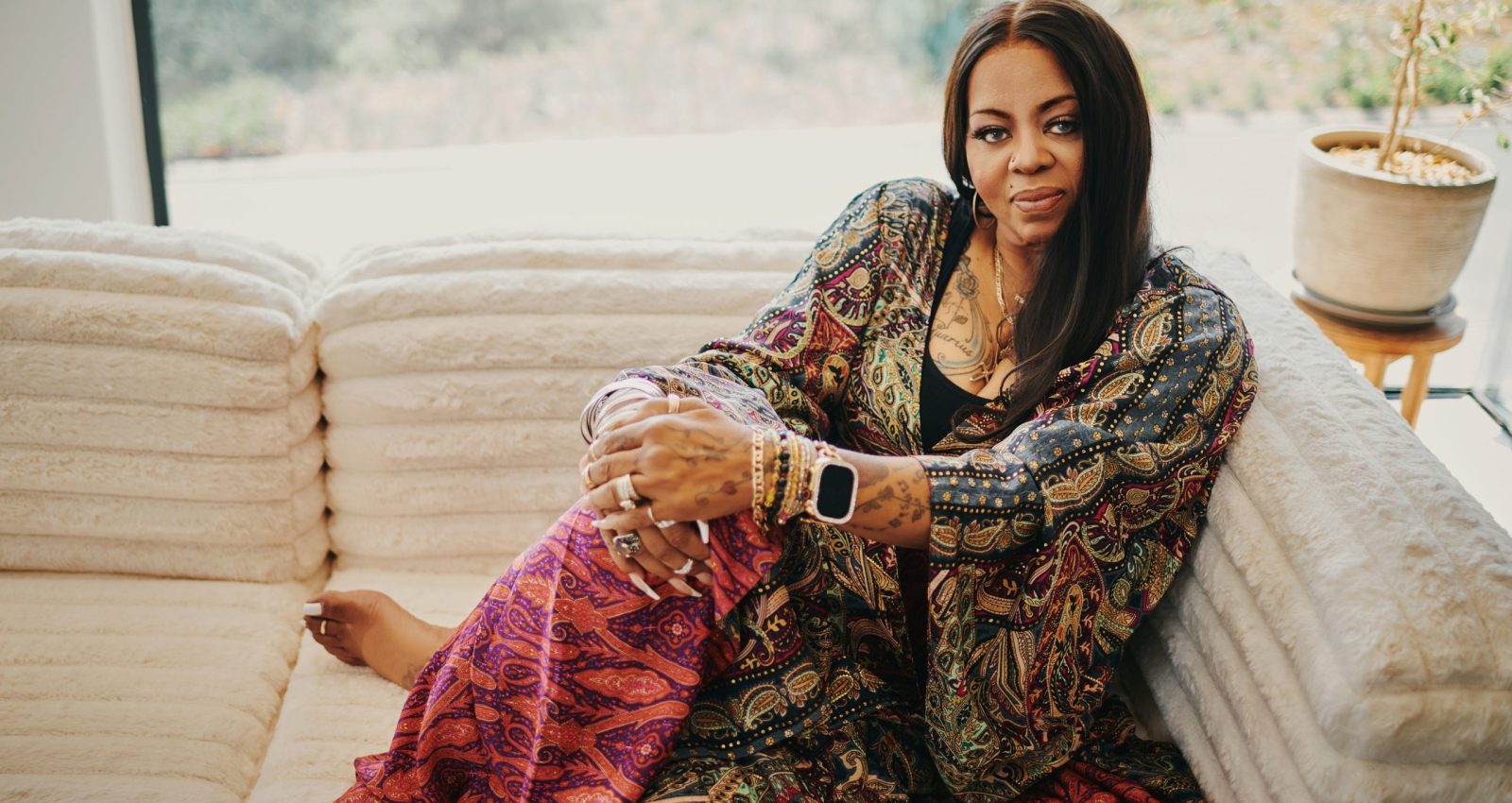 Studio portrait of singer Robin S., photographed by Delmaine Donson. The image captures her timeless beauty with refined lighting and a polished editorial style.
